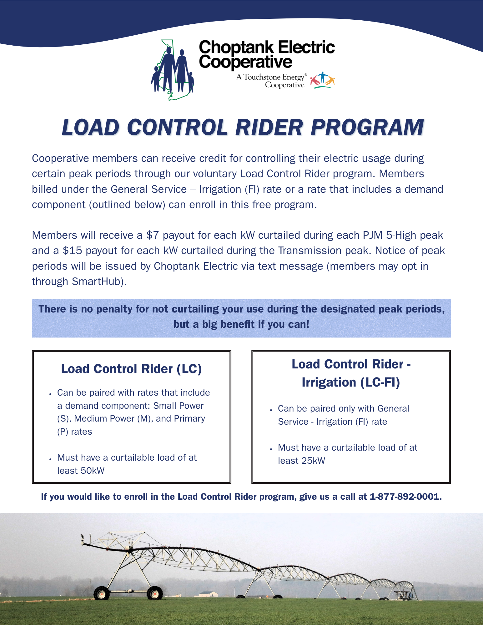 Load Control Rider program flyer