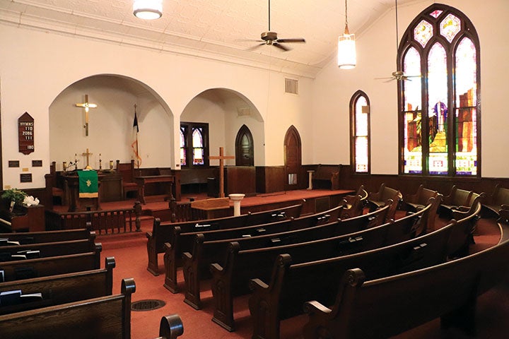 The inside of Betterton Methodist Church.