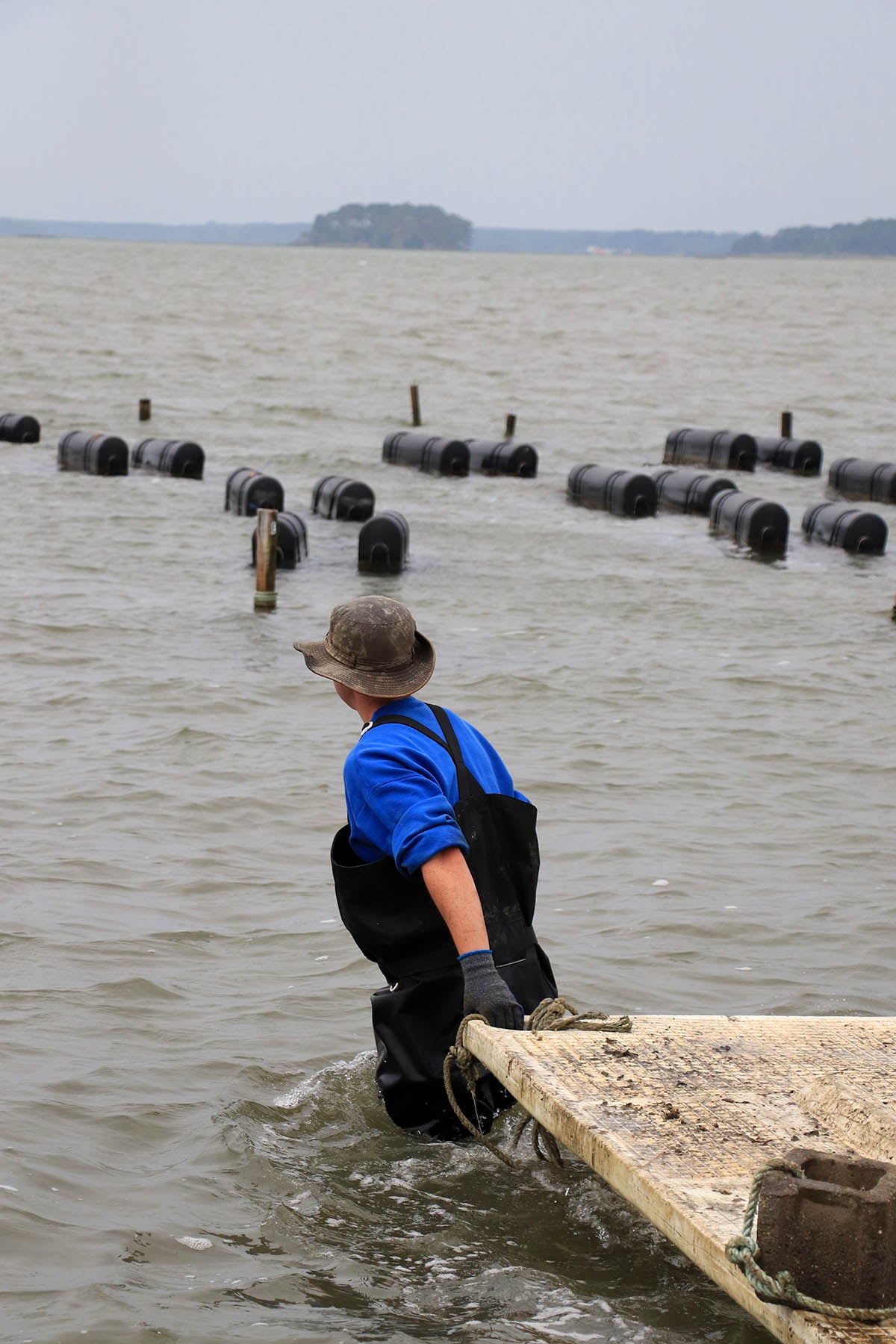 man working the water